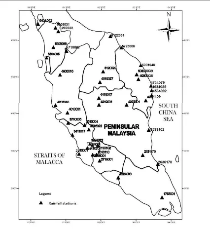 Fig. 1. Location of rainfall stations 