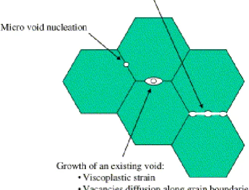Fig. 2 Illustration of intergranular creep damage (Michel, 2004) 