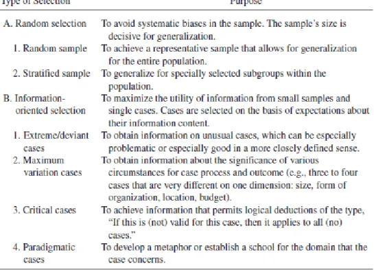 Figure 3.1: Strategies for the Selection of Samples and Cases  