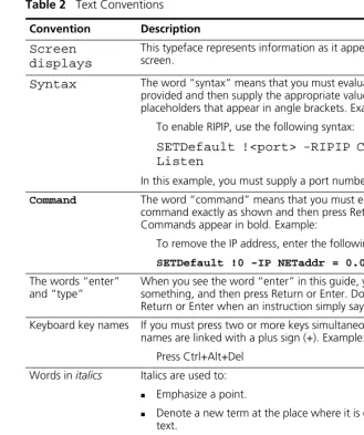 Table 2   Text Conventions