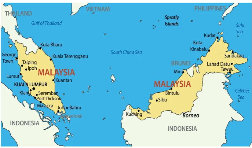 Figure 1.1: Map of Malaysia (Source: https://maps.google.com/)