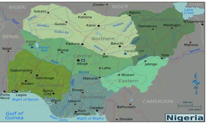 Figure 1.2: Map of Nigeria (Source: https://maps.google.com/)