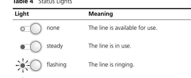 Table 4   Status Lights