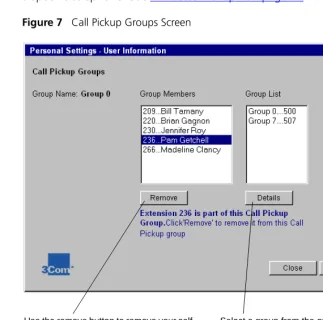 Figure 7   Call Pickup Groups Screen
