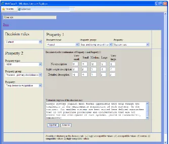 Fig. 6. Screenshot of the main form in Decision rules module 