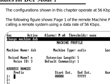 Figure 5-2.Machine Profile Screen for Remote System 56 Kbps Call, page 1