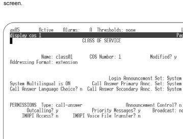 Figure 8.Class of Service Screen (1 of 2)