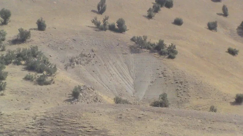 Figure 1.3  Changing land use from range to cultivated land has cause landslide  