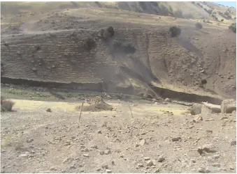 Figure 1.4  Large landslide occurred, the consequence of cut of the slope toe by river  