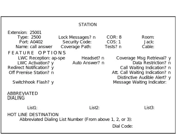 Figure 3-4. System 75/DEFINITY G1 Display Station Form(Voice Power Channel 1)