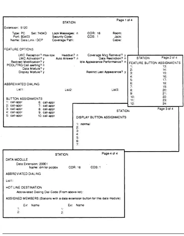 Figure 3-5.System 75/DEFINITY G1 Display Station Command Formfor DCP Link