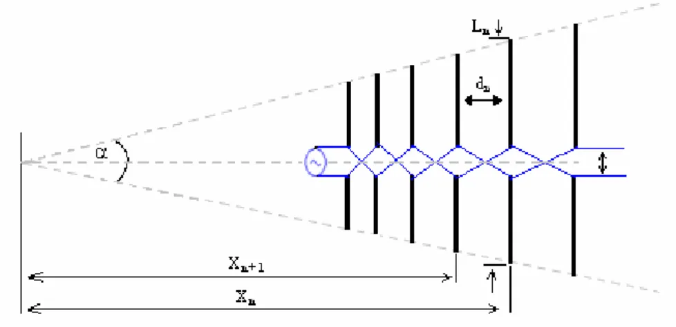 Figure 2.2 Log periodic dipole array antenna  