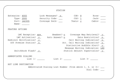 Table 6-1. Analog Channel Station Screen Field Assignments