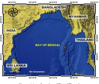 Figure 1.1  Location of Bay of Bengal 