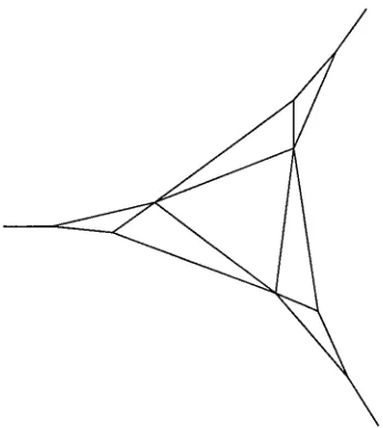 Figure 1: A set on 12 points with 18 halving lines