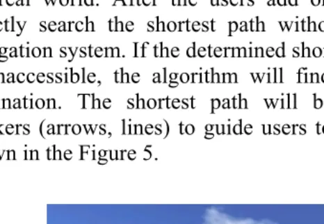 Figure 5: The system navigates users along the shortest path 
