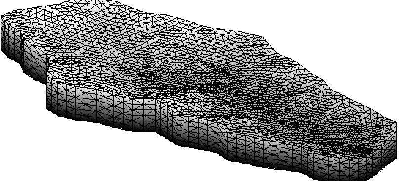 Figure 6.  The initial Poplar Creek watershed computational mesh.