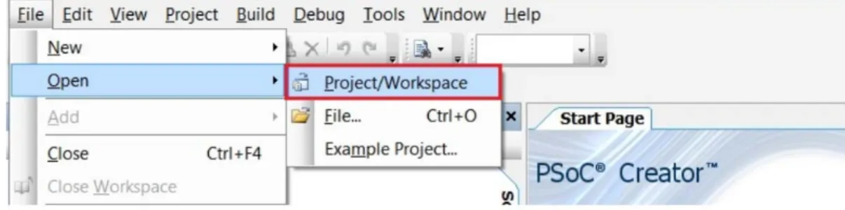 Figure 3-16.  Opening the Project in PSoC Creator
