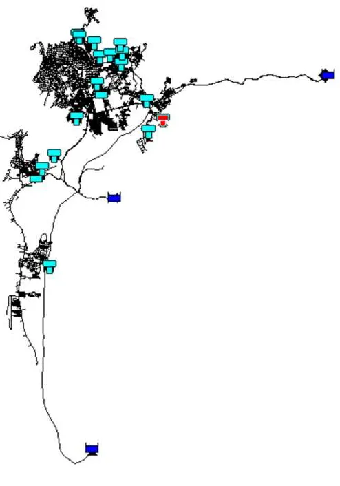 Figure 6. E-Town network 