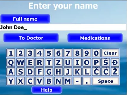 Fig. 2. First screen of the kiosk application. 