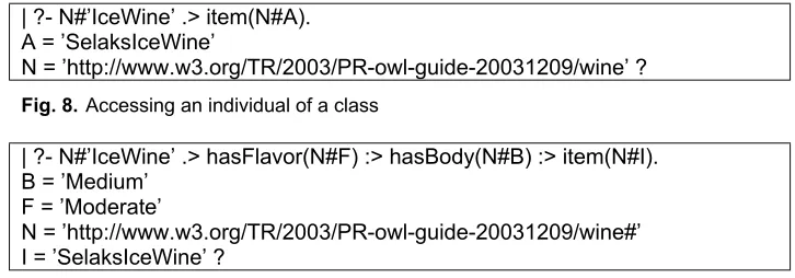 Fig. 8. Accessing an individual of a class  