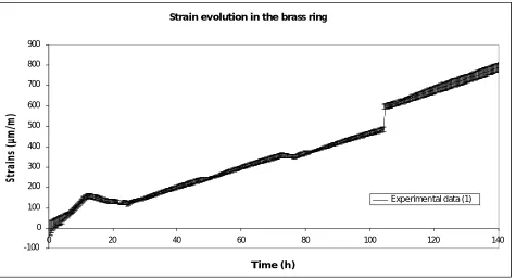 Figure 7: New ring test temperature evolution 