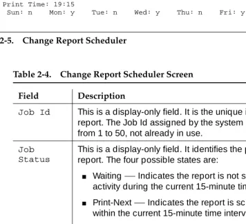 Table 2-4.Change Report Scheduler Screen 