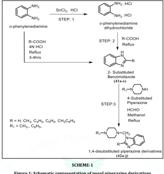 Figure 1: Schematic representation of novel piperazine derivatives 