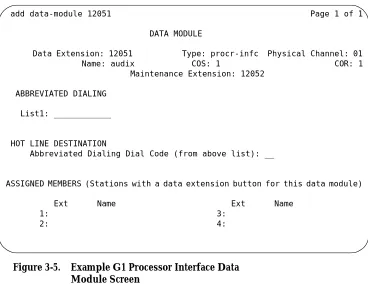 Figure 3-5.Example G1 Processor Interface Data Module Screen