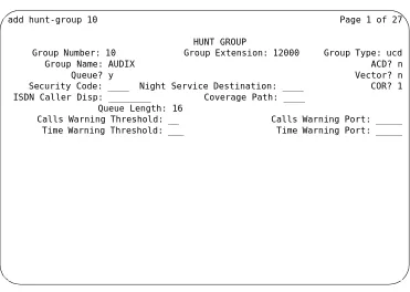 Figure 4-3.Example G3r Hunt Group Screen, Page 1