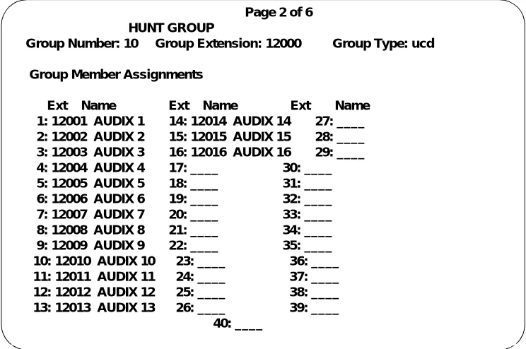 Figure 3-3.Sample G1 Hunt Group Screen, Page 2