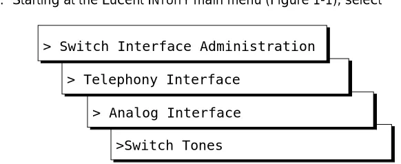 Figure 1-3.Switch Tones Menu 