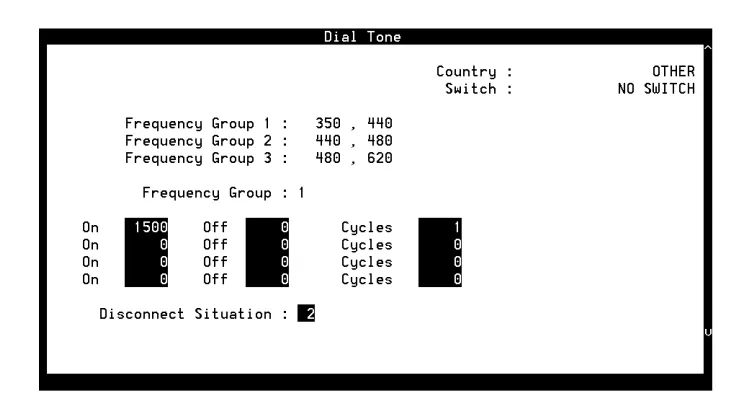 Figure 1-4.Example of Switch Tone Window — Dial Tone 