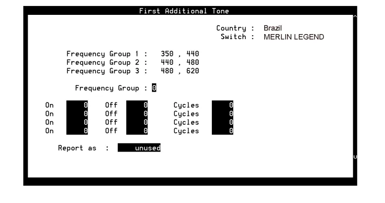 Figure 1-6.Example of Additional Tone Window — First Additional Tone 