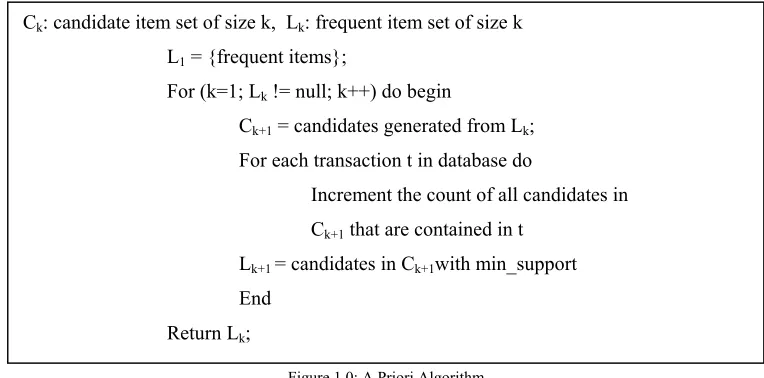 Figure 1.0: A Priori Algorithm 