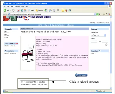Figure 4.0: A user interface for a product recommendation 