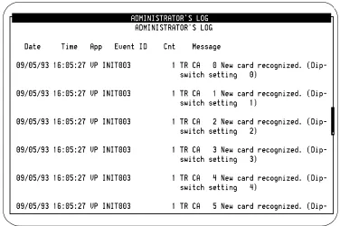 Figure 3-3.Administrator’s Log Example Entries