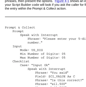 Figure 4-1.Script Builder Code for Yes/No Questions with Barge-in