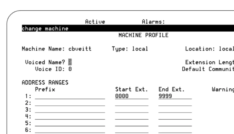 Figure 3.Example of an Intuity AUDIX Screen with a Command Line