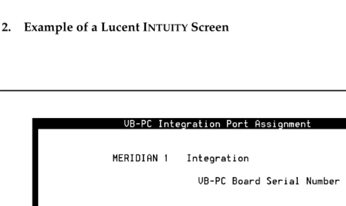 Figure 2.Example of a Lucent INTUITY Screen