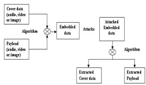 Figure 1: A General data embedding and extraction scheme 