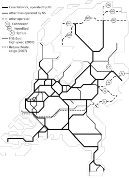 Figure 1.2: Dutch network and passenger operators 