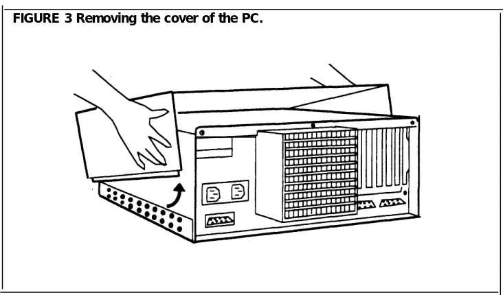 FIGURE 2 Sliding the cover of the PC forward.
