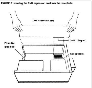 FIGURE 6 Lowering the CMS expansion card into the receptacle.
