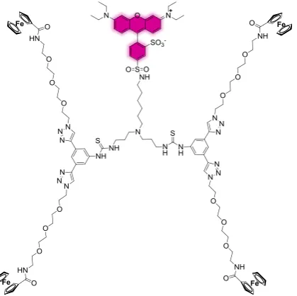 Figure 5.1.  Fluorescent ferrocene-functionalized guest molecule Fc4-rhodamine 