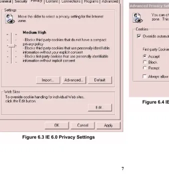 Figure 6.4 IE 6.0 Advanced Privacy Settings