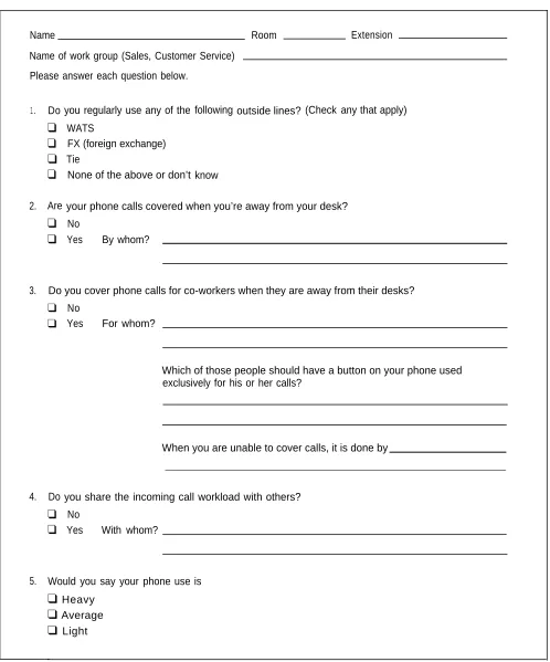 Figure 1-2  Employee Communication Survey Form