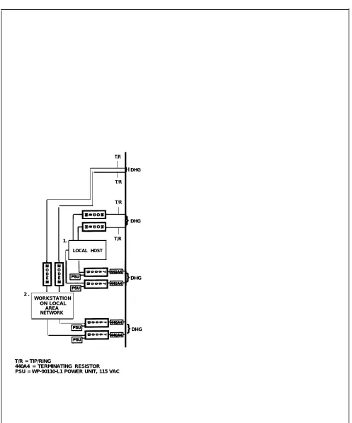 Figure 1-3   Data Stations Connected to Local Host Computer and LAN Workstation