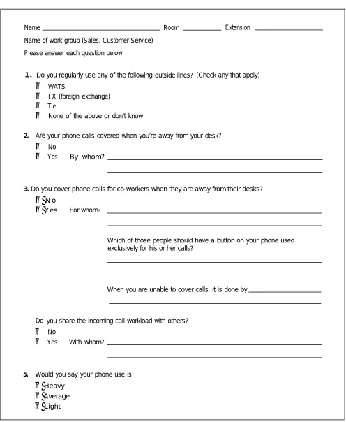 Figure 1-2 Employee Communication Survey Form