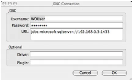 Figure 7: Connecting to SQL Server in EOModeler 
